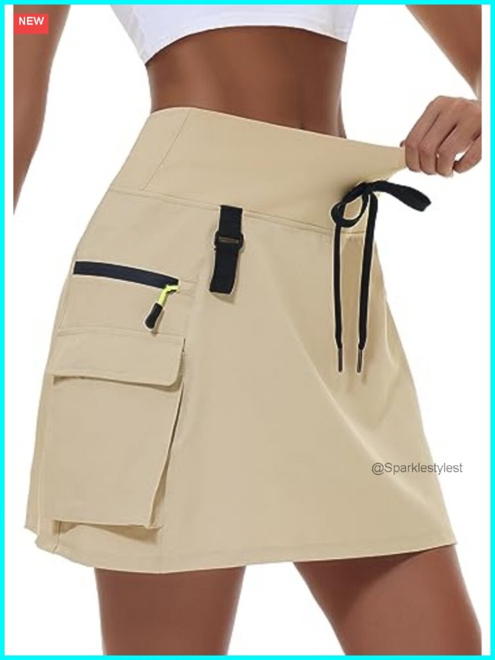 Hiking Cargo Skort with Zipper Pockets & UPF 50+